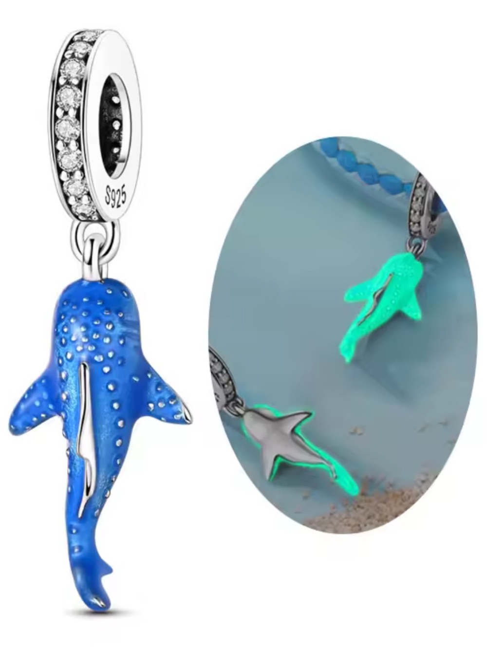 Pandora Blue Glow Whale Shark Charm